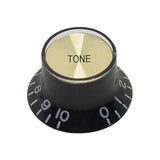 Boston KB-136-T Bellknop SG-model, zwart met gouden dop voor inch-type potaansluiting