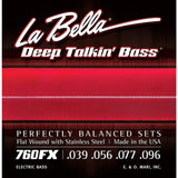 La Bella L-760FX snaren set elektrisch bass, stainless steel flatwound, extra light, 039-056-077-096