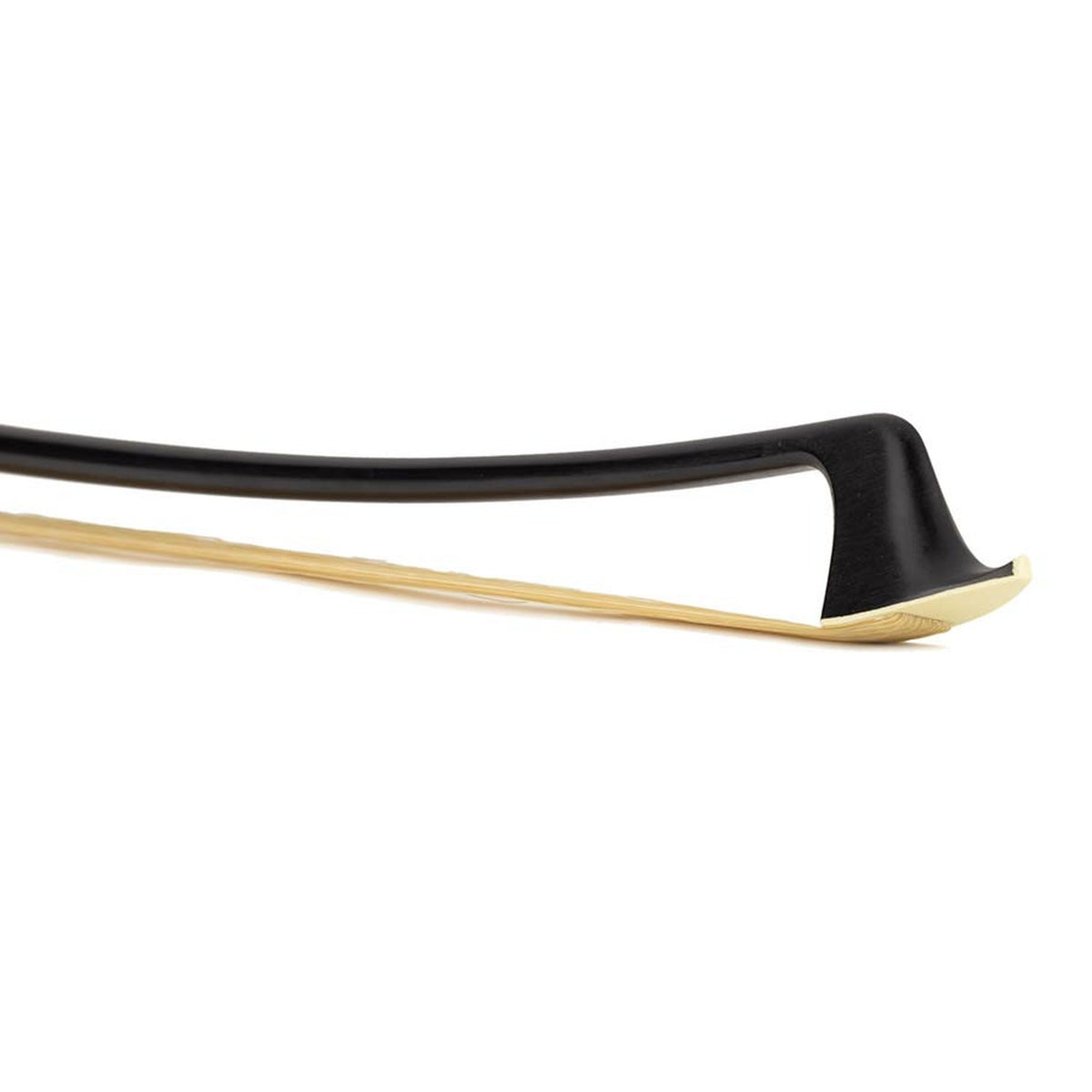 ELS FBDG-10/12 contrabastrijkstok, 1/2, duits model, glasvezel, zwart, rond, ebben slof, enkel oog, balein