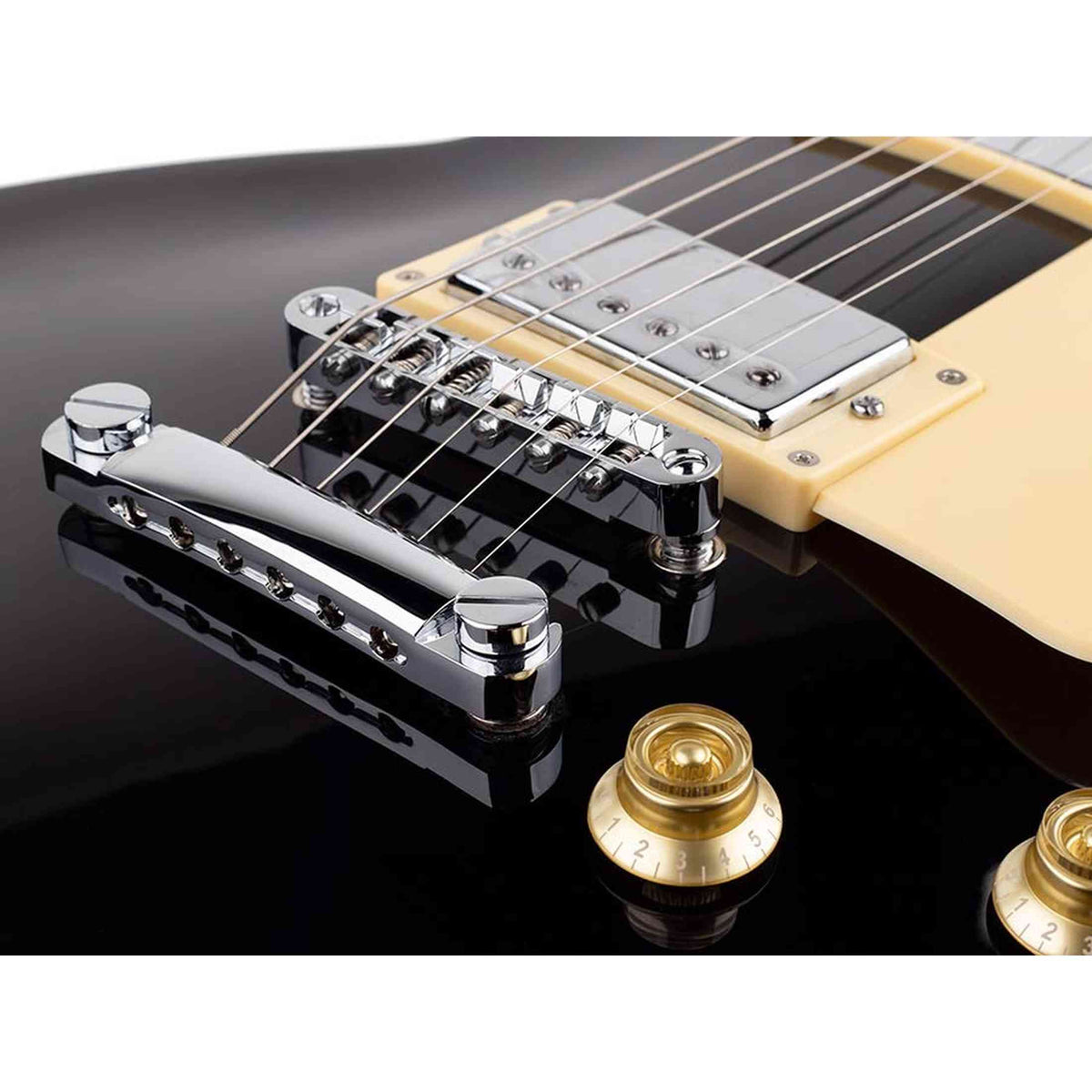 SX EF3-BK elektrische gitaar – LP Standard stijl, 2 humbuckers, mahonie/esdoorn, zwart