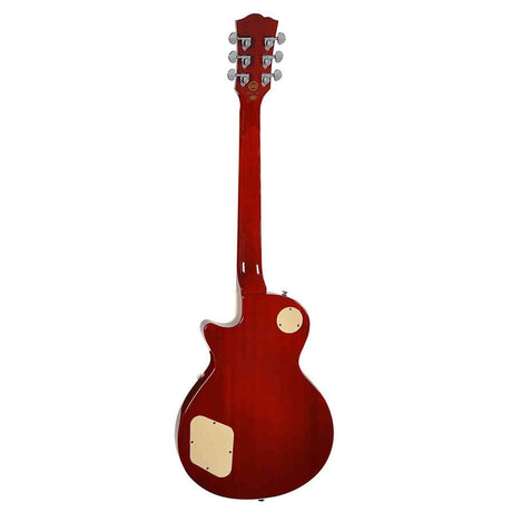 SX EF3D-TWR elektrische gitaar – LP Standard stijl, 2 humbuckers, mahonie/esdoorn, Transparent Wine Red