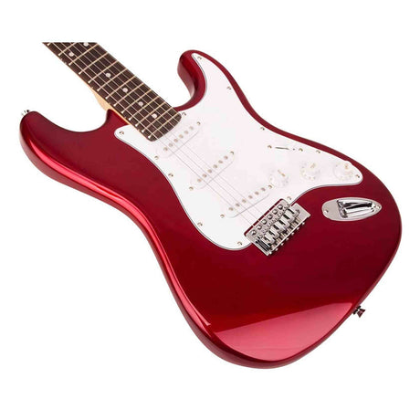 SX ED1/CAR elektrische gitaar – 3 single coil pickups, vintage tremolo, Candy Apple Red + tas