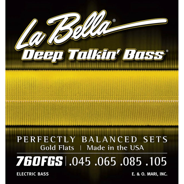 La Bella L-760FGS snaren set elektrisch bass, gold flats, 045-065-085-105 long scale