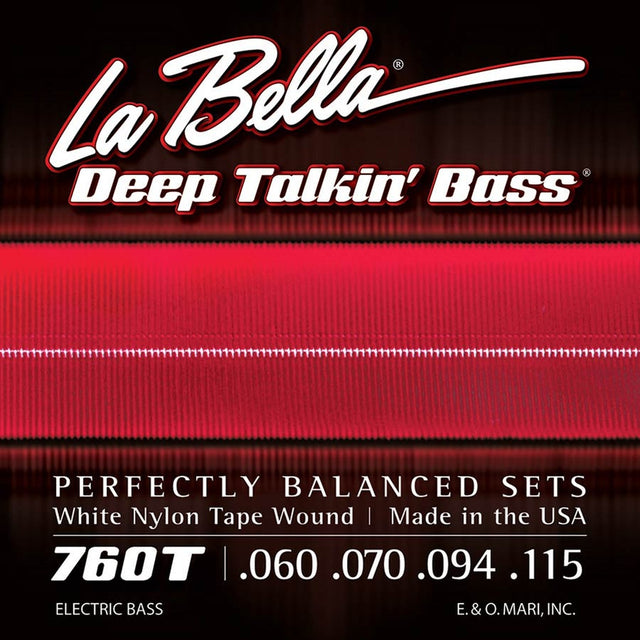 La Bella L-760T snaren set elektrisch bass, white nylon tape wound, standard, 060-070-094-115