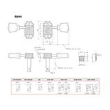 Gotoh GTH13016 SD90 stemmechanieken met SL knoppen, 3L3R, nikkel