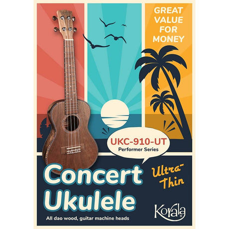 Korala UKC-910-UT bundel Naturel Performer Series Concert ukulele