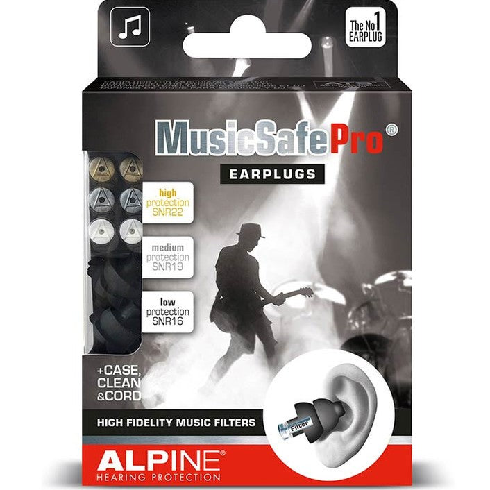 Alpine ALP-MSP-BK MusicSafe Pro Oordoppen – High-Fidelity Gehoorbescherming voor Muzikanten, Zwart
