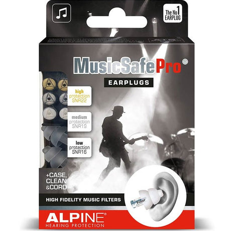Alpine ALP-MSP-TR MusicSafe Pro Oordoppen – High-Fidelity Gehoorbescherming voor Muzikanten, Transparant