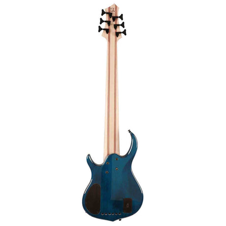 Sire M7+ A6/TBL Marcus Miller 6-snarige basgitaar, swamp ash met flame maple top, 35 inch, Heritage-3 preamp, Transparent Blue