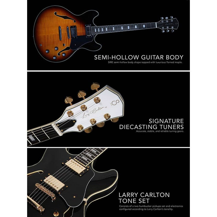 Sire Guitars H7/CS electrische archtop gitaar, esdoorn, cherry sunburst