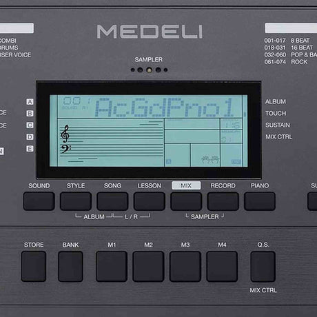 Medeli MK401 Millenium Series – Set met standaard & kruk, 61 aanslaggevoelige toetsen, 600 klanken