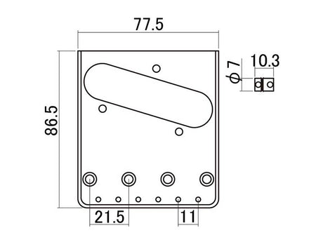 Hosco HK-24NS/BS Gitaarbrug by Gotoh – Messing In-Tune Saddles