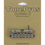 TonePros ALTOM-N aluminum tune-o-matic bridge, metric/for import guitars, bell brass saddles, nickel