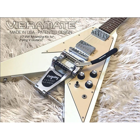 Allparts TP3774001 Vibramate V7-VW, adapts Bigbsy® B7 to fit on Flying V®, includes bracket, nickel