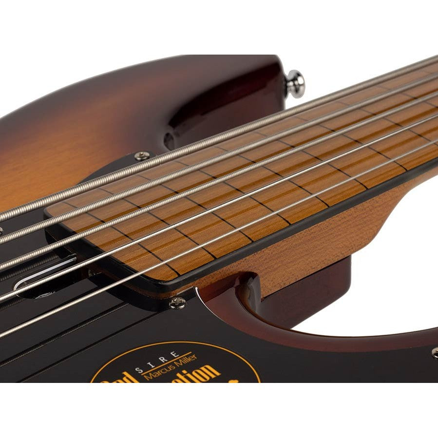 Sire V5 A5F/TS Marcus Miller Fretless 5-snarige Basgitaar Tobacco Sunburst