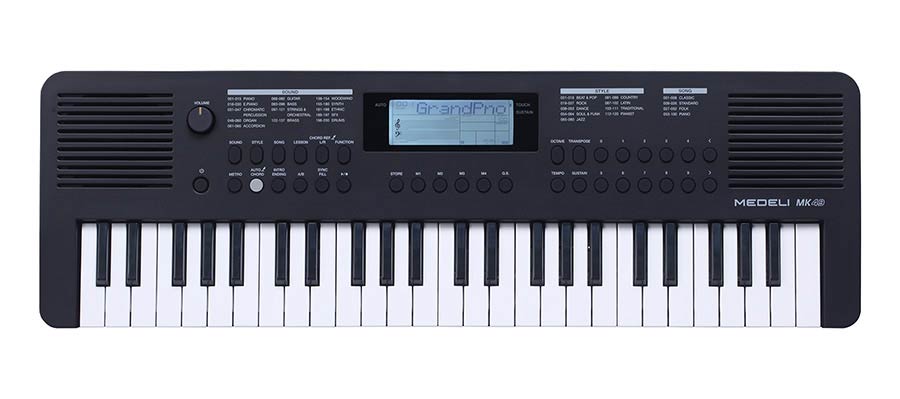 Medeli MK49/BK Nebula Series keyboard set, 49 aanslaggevoelige mini-toetsen, Auto Chord, 2 x 2,5 watt, inclusief standaard en kruk
