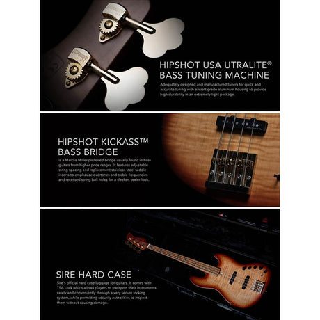 Sire V10 DX5/NT Marcus Miller 5-snarige actieve basgitaar Natural