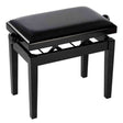 Boston PB2/2020 pianobank Deluxe – verstelbare zitting, dubbelkruis, hoogglans zwart met velours bekleding