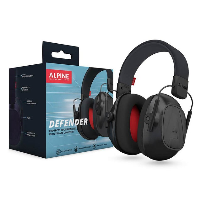 Alpine ALP-DEF Defender Hoofdtelefoon – Zwarte Opvouwbare Oorkap met 22 dB Dempend Vermogen
