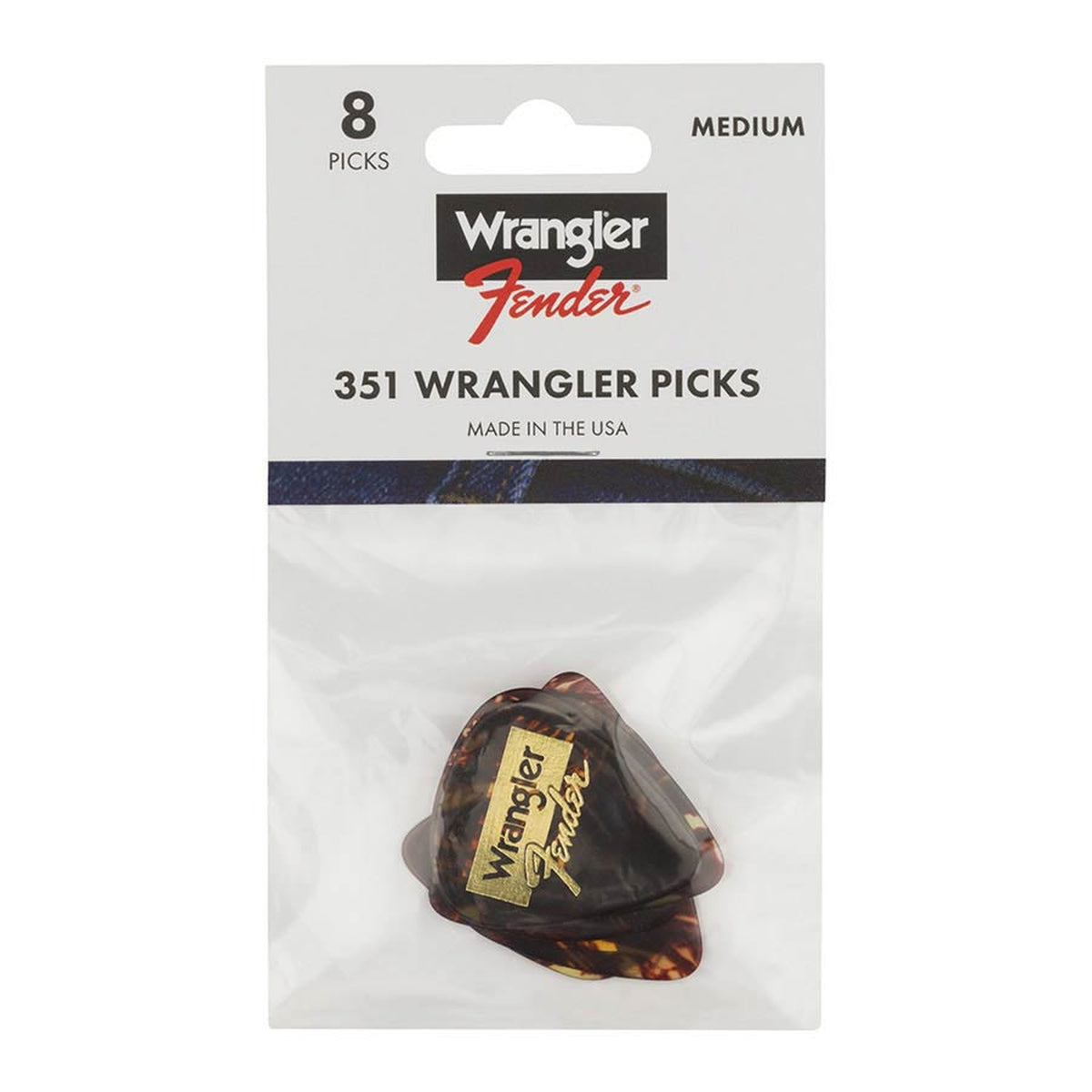 Fender 1980351040 Wrangler picks, 351 vorm, schildpad, 8-pack