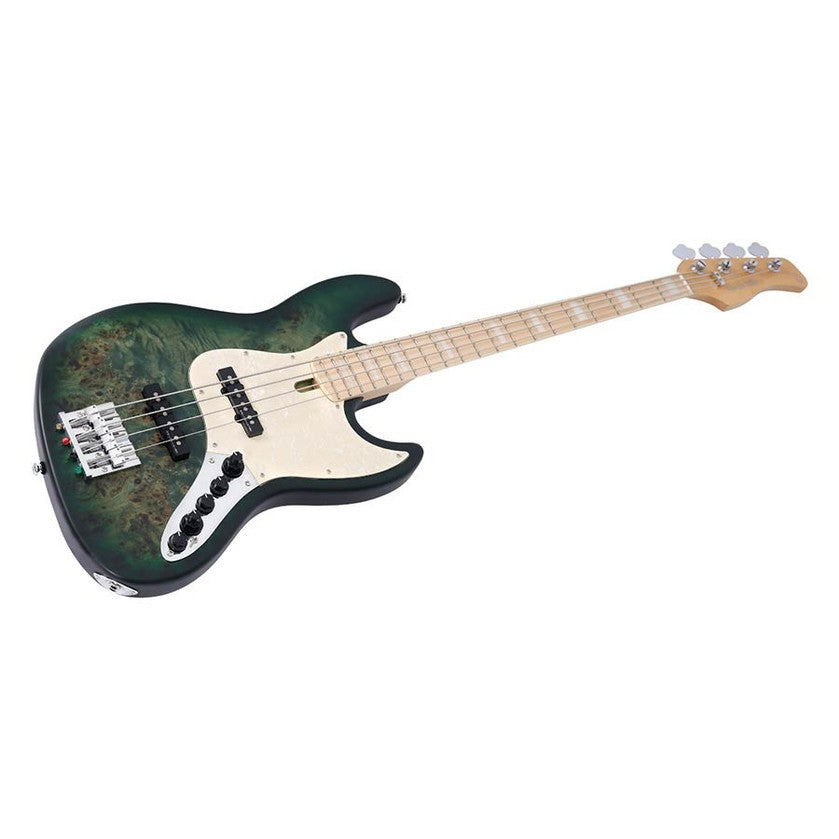 Sire V7 SR4/TGRS Marcus Miller Reissue swamp ash 4-snarige actieve basgitaar Transparent Green Satin