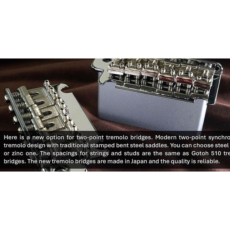 Hosco Japan HK-02CS/SB Twee-Punts Tremolo Brug met Stalen Zadels