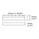 Hosco HSBK-NG1 Zwarte Been Topkam voor Elektrische Gitaar G-Style, 43,4 x 9,3 x 4,8 mm