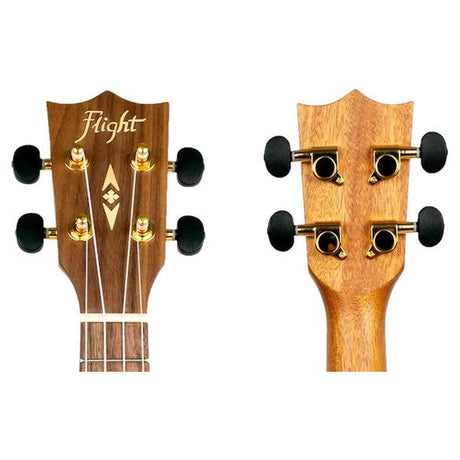 Flight DUS440 Acacia Soprano Ukulele met Acacia Body, Bone Topkam en Aquila Super Nylgut Snaren