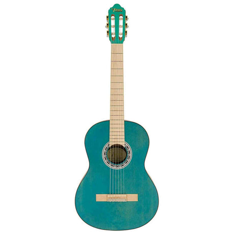 Valencia VC354HAB Klassieke Gitaar 4/4 – Sitka Spar & Mahonie, Aqua Blauw, Inclusief Tas, Standaard en Stemapparaat