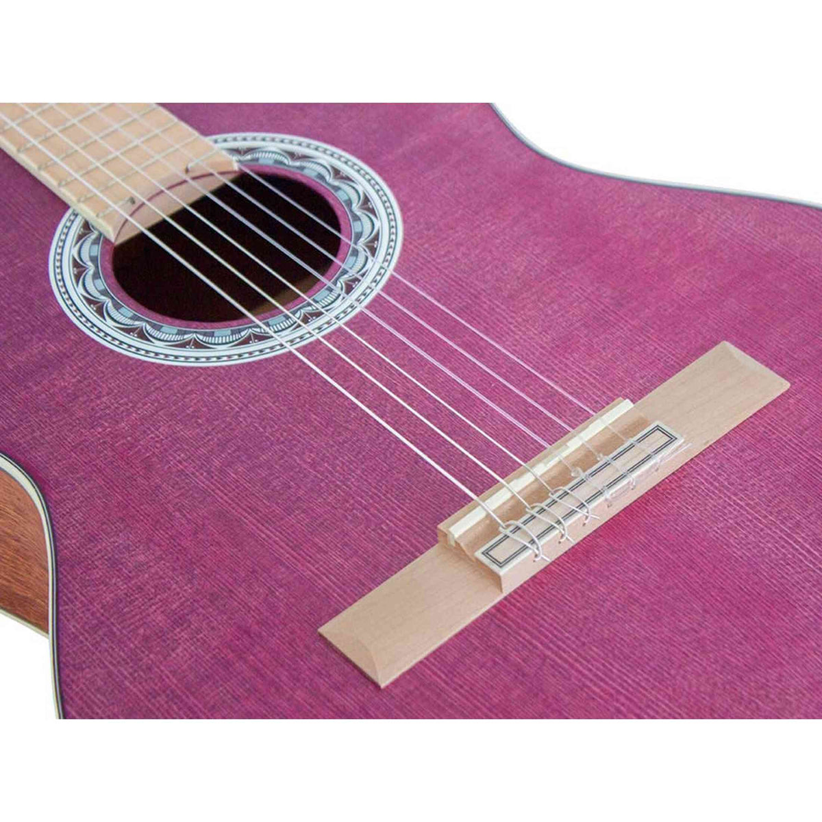 Valencia VC354HPP Klassieke Gitaar 4/4 – Sitka Spar & Mahonie, Paars, Inclusief Tas, Standaard en Stemapparaat