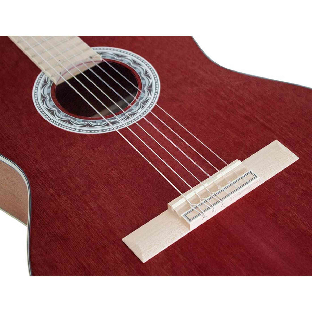 Valencia VC354HWR Klassieke Gitaar 4/4 – Sitka Spar & Mahonie, Wijnrood, Inclusief Tas, Standaard en Stemapparaat