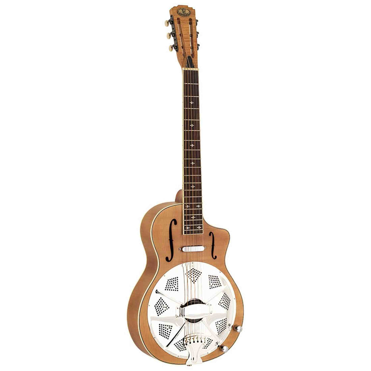 Royall BB14CSC/FL Bantam Blazer SC Resonator 14-Fret – Flamed Maple, Parlor, Lipstick PU, Softcase