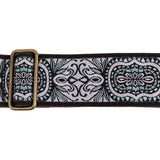 Gaucho GST-1281-3 Classic Jacquard Serie gitaarriem wit/blauw
