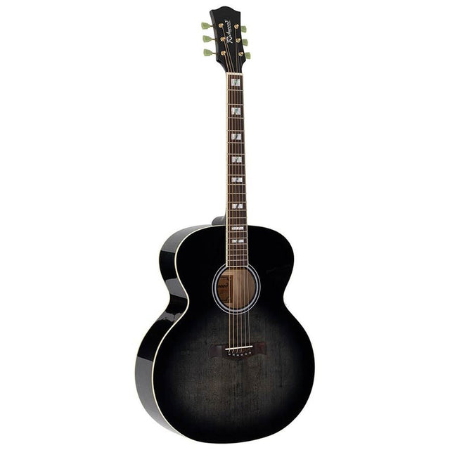 Richwood HSJS-42-TBK Heritage Series jumbo akoestische western gitaar zwart
