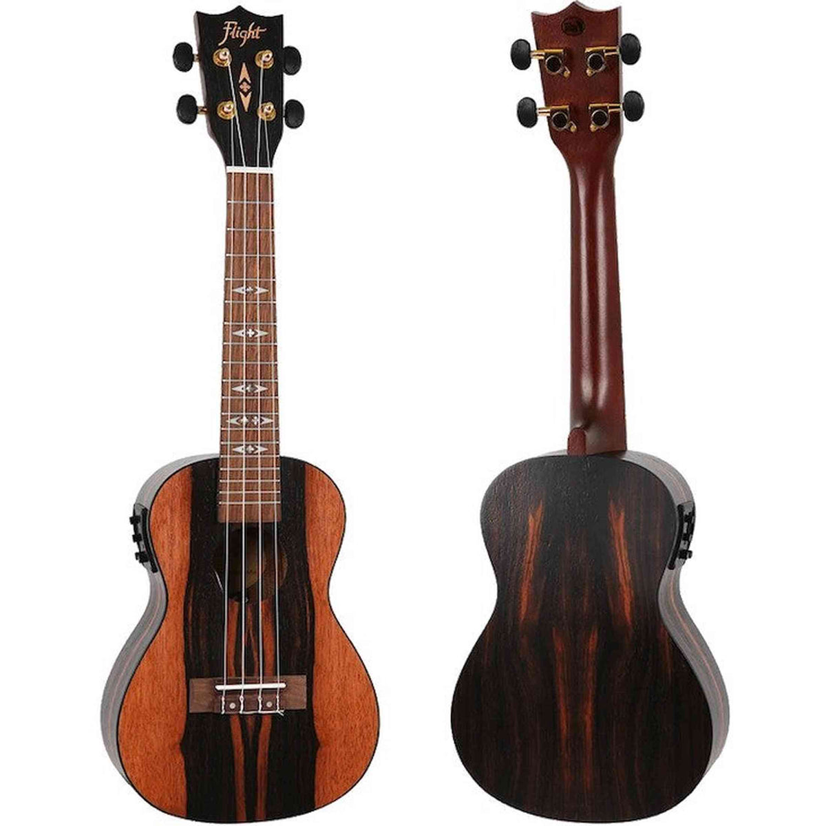 Flight DUC460 Amara EQ Elektrisch-Akoestische Concert Ukulele met Amara Body, Pickup en Aquila Super Nylgut Snaren