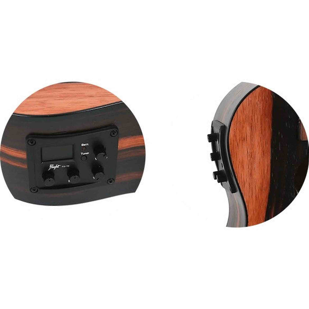 Flight DUC460 Amara EQ Elektrisch-Akoestische Concert Ukulele met Amara Body, Pickup en Aquila Super Nylgut Snaren