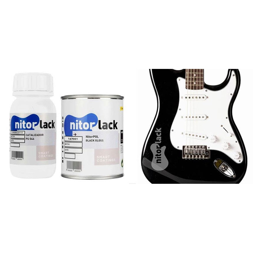 NitorLACK N167001108 NitorPOL Polyurethaanlak Black Gloss – 500 ml + 250 ml Verharder