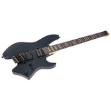 Sire X6H6/BKS elektrische gitaar – Headless, mahonie met maple top, Black Satin, HH-configuratie, stainless frets, met gigbag