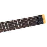 Sire X6H6/BKS elektrische gitaar – Headless, mahonie met maple top, Black Satin, HH-configuratie, stainless frets, met gigbag