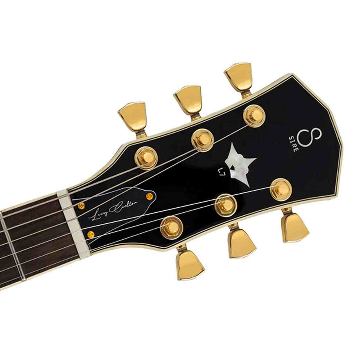 Sire L7N/BK elektrische gitaar – L-Style, mahonie met maple top, Black, HH-configuratie, stainless frets, locking tuners