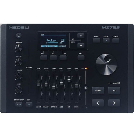 Medeli MZ729 Elektrisch Drumstel Fullsize Mesh Ketels met 20" Kick en Blackwood