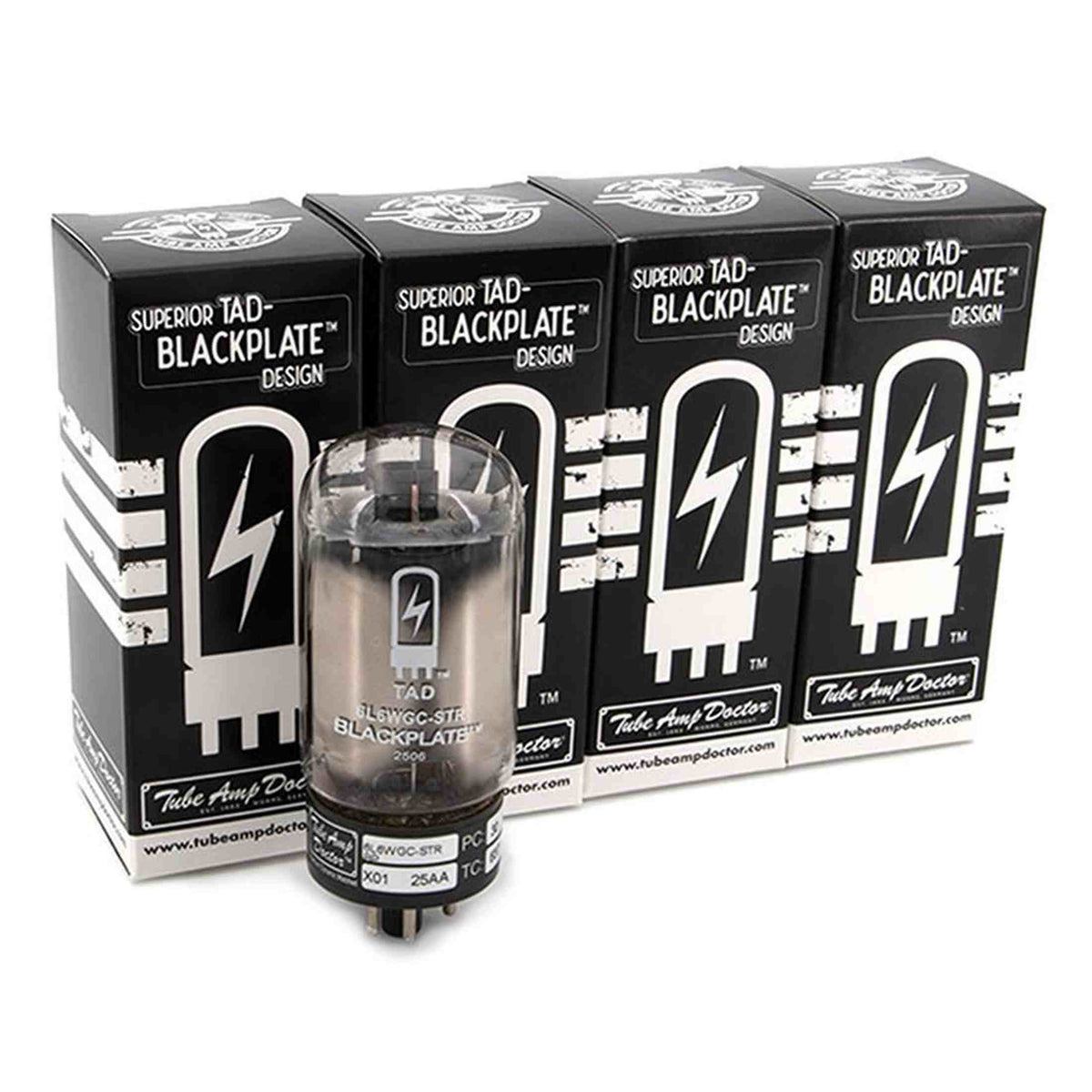 TAD 6L6WGCSTRBP 4 stuks Quartet matched 6L6WGC-STR Blackplate buizen, small-bottle, RCA-stijl