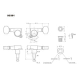 Gotoh GTH13819 SG381 stemmechanieken met 05 knoppen, 6L, goud