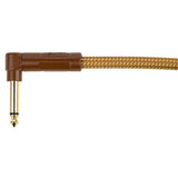 Boston GCRT-15A Prime Series woven jacket instrumentkabel jack–haakse jack 1,5 meter yellow tweed