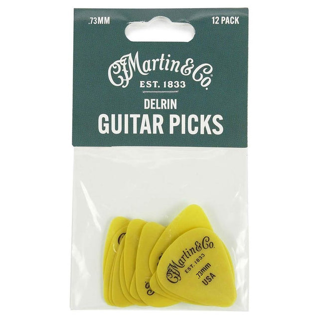 Martin & Co 18A0154 Delrin gitaar plectrums 0.73mm geel 12 pack