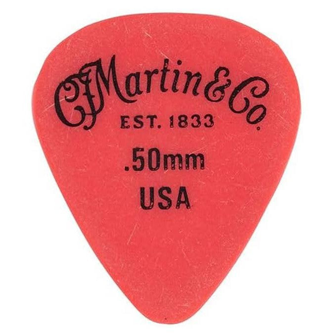 Martin & Co 18A0152 Delrin gitaar plectrums 0.50mm rood 12 pack
