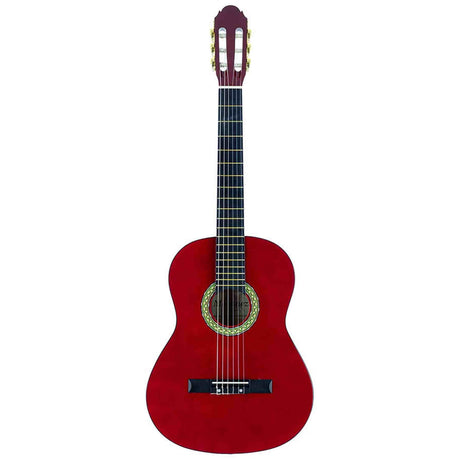 A. Martinez MTC-080/R 4/4 klassieke gitaar dark red met standaard, tas en tuner
