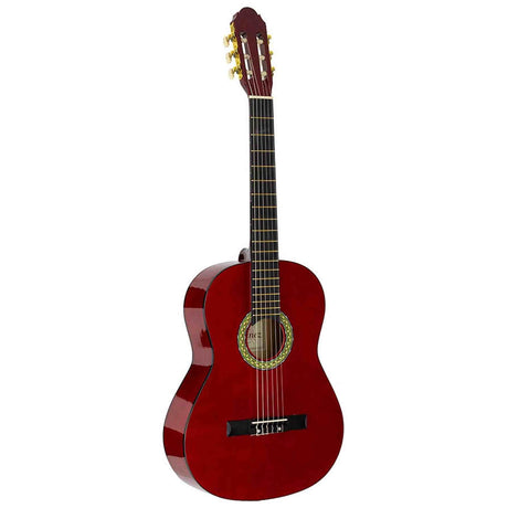 A. Martinez MTC-080/R 4/4 klassieke gitaar dark red met standaard, tas en tuner
