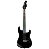 Litejam RGB24/BK elektrische gitaar – 24 frets, 144 RGB LED’s, HSH-configuratie, met gigbag, zwart