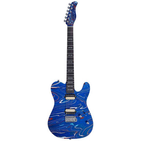 Sire T7 HH/BLSW Larry Carlton T-Style Elektrische Gitaar Blue Swirl met Roasted Maple Hals en Locking Tuners
